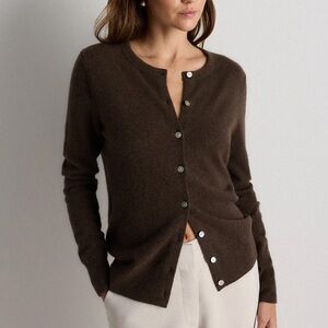 Quince Mongolian Cashmere Cardigan Sweater – Brown